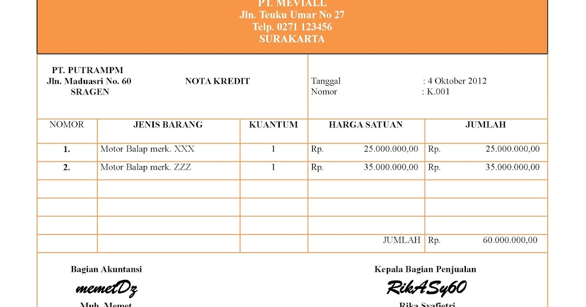 Contoh Nomor Nota Retur Descar 4