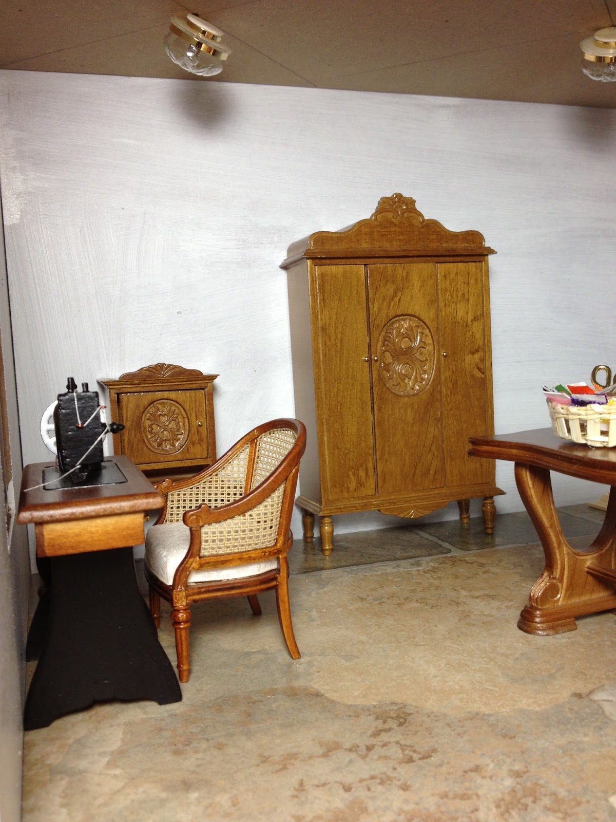 Jocelyn's Mountfield Dollhouse Real Vinyl Tile Flooring in the Hat Shop