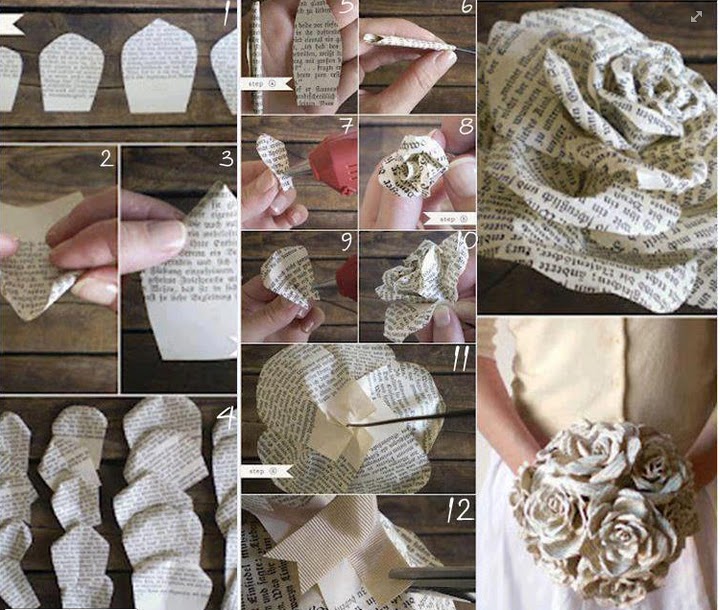 Como+Hacer+Flores+De+Papel+Periodico Arte y Manualidades de Sivy: PAP- Ramos de flores con papel periódico