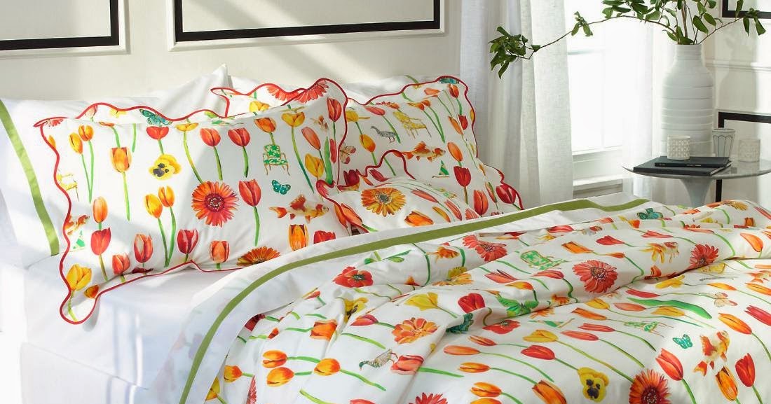 Colorful Floral Duvet Covers and Quilted Bedding Lulu DK Matouk