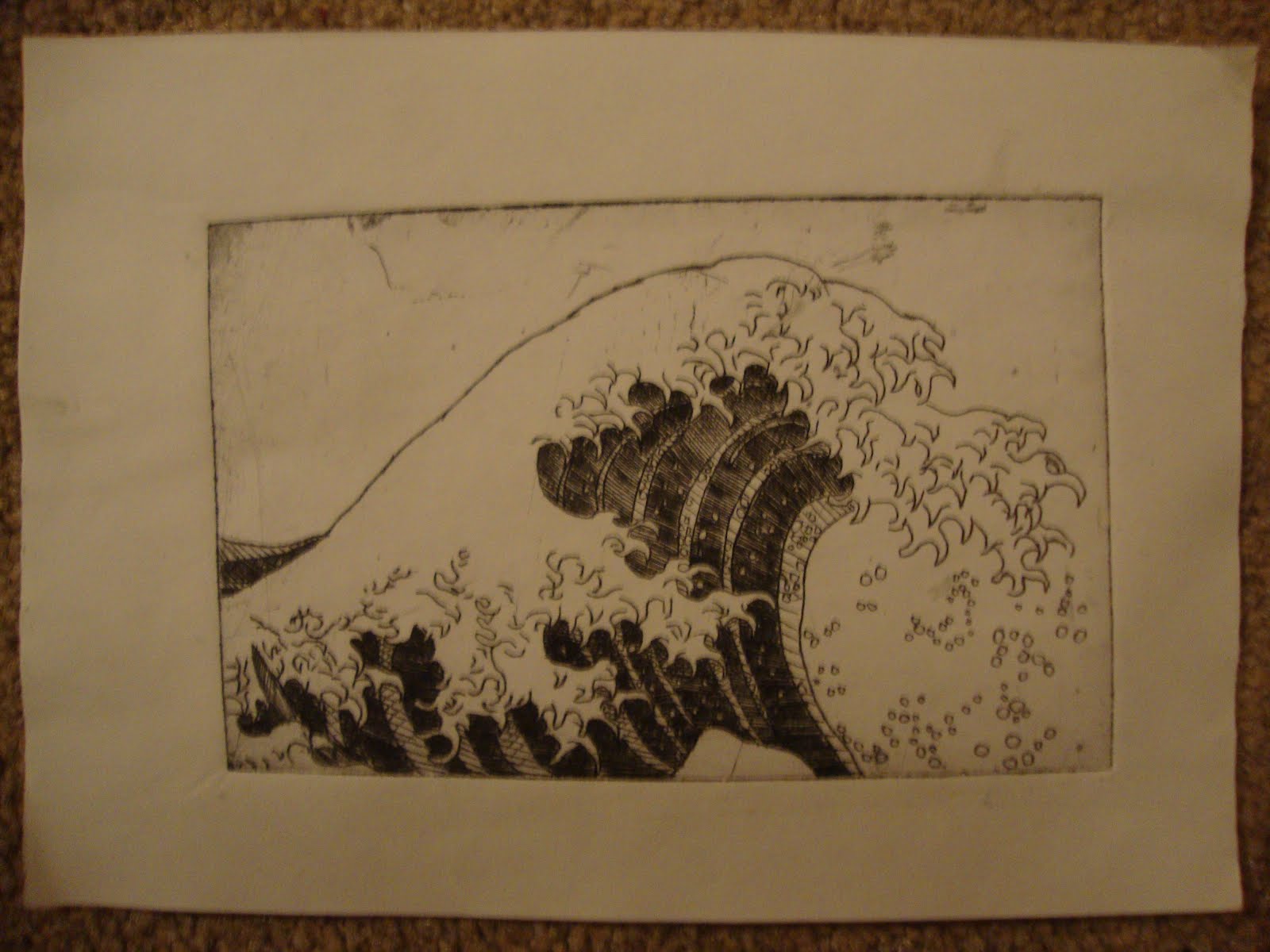 Etched Japanese artworks