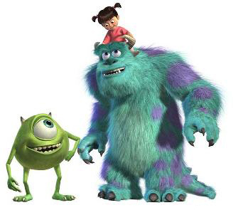 Mike and Sulley and Boo Hiding From CDA Monsters Inc Ride Disney