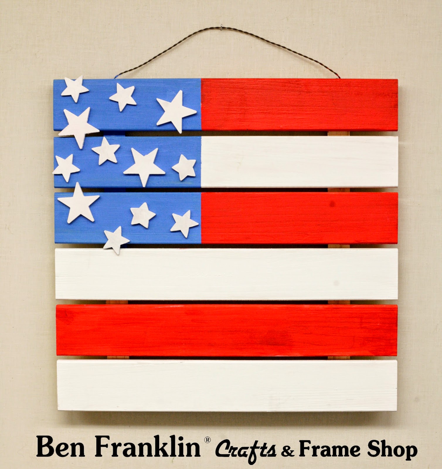 Ben Franklin Crafts and Frame Shop DIY American Flag Wooden Sign for Memorial Day