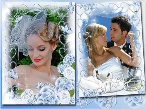 Wedding Frames Blue TendernessPsd 2500x3500 350dpi 5112MbDownload 