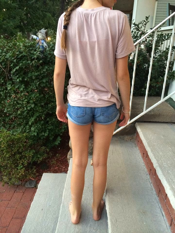 Two nice teen asses in short shorts