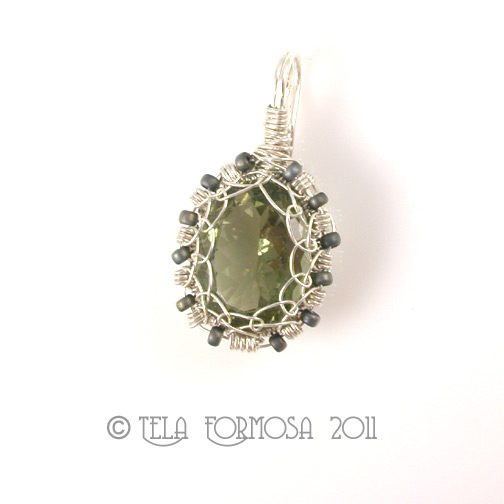 Rare Natural Green Quartz Sterling Silver Handcrafted Pendant Rare Natural Green Quartz Sterling Silver Handcrafted Pendant