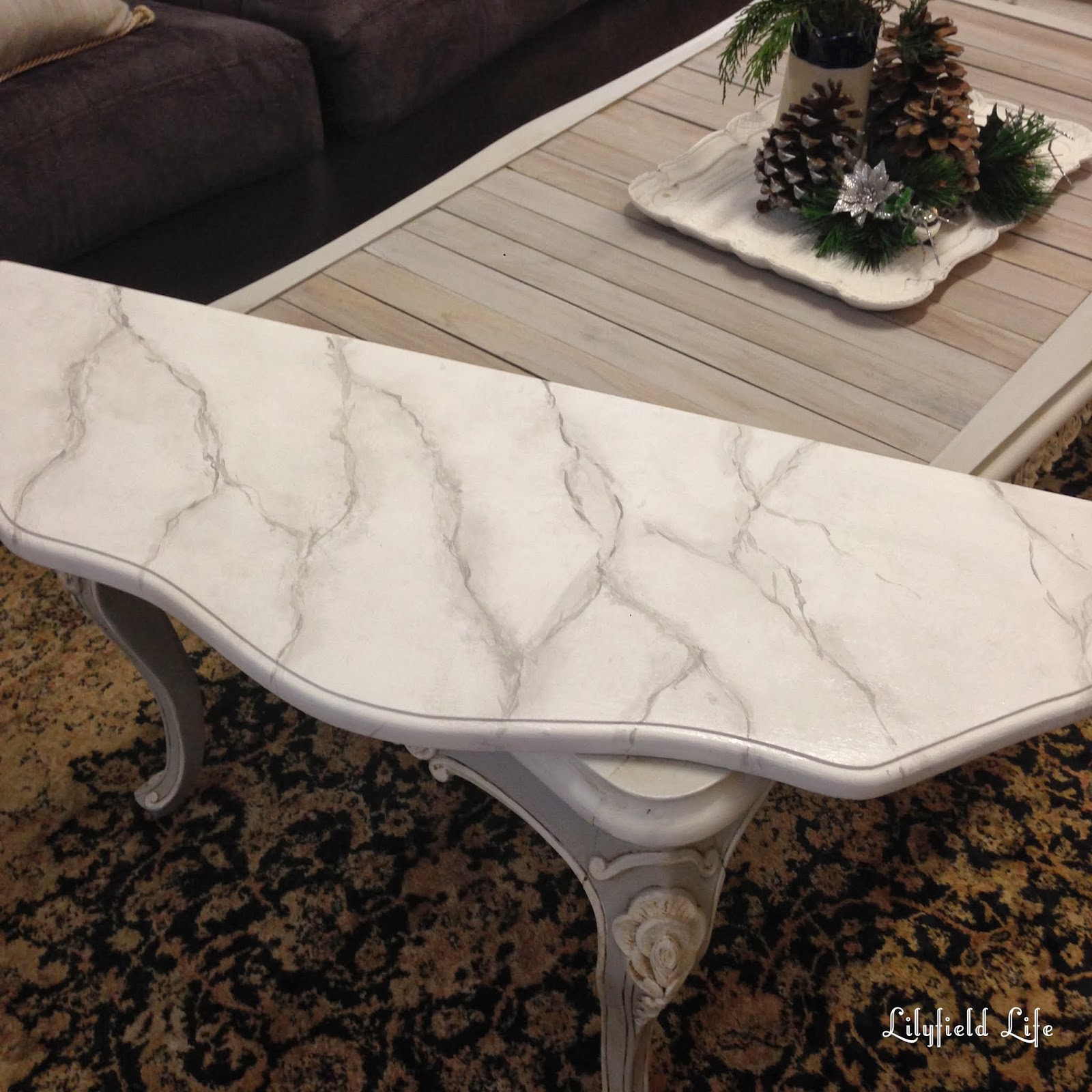 Lilyfield Life Faux Marble Painted Table