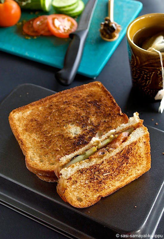 SASI'S KITCHEN Eggplant Pesto Bread Sandwich