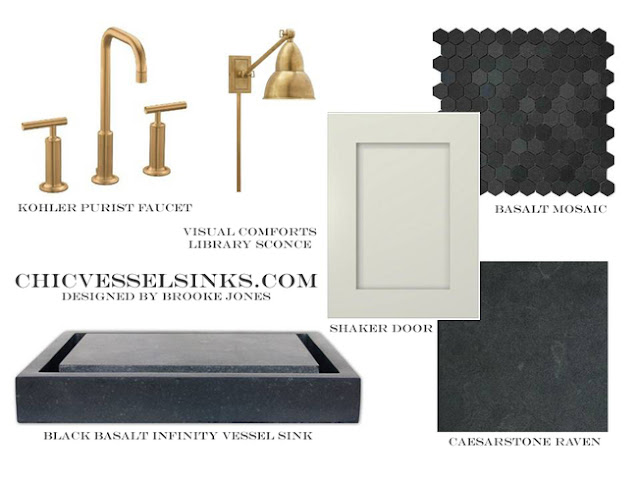 Chic Vessel Sink Black Basalt Tile Infinity Vessel Sink Design Board