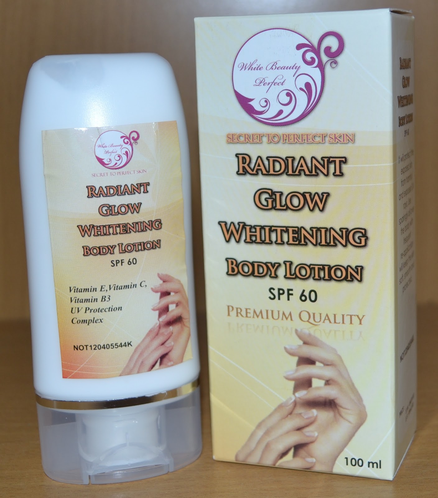 White Beauty Perfect RADIANT GLOW WHITENING BODY LOTION SPF 60