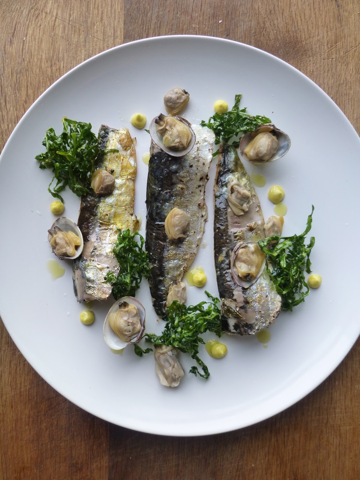 Sam Cooks Food Homesmoked sardines with clams, leeks, crispy cavolo