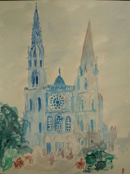 Front view of the Cathedral of Chartres