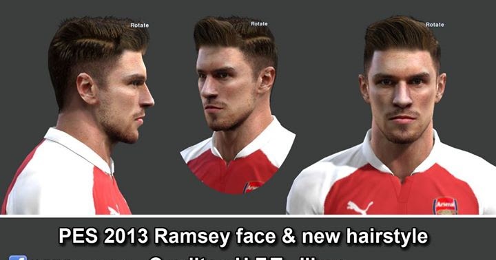 pes-modification: PES 2013 Ramsey face & new hairstyle by H.F.T