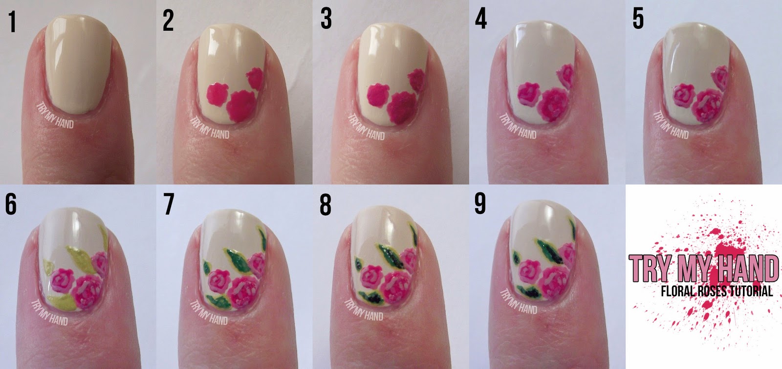 5. Romantic Rose Nail Art Tutorial - wide 4