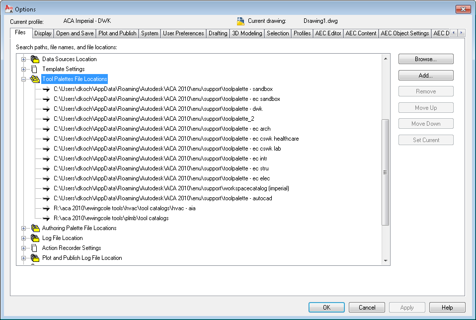 The Architect's Desktop ACA Creating a New Tool Palettes Set