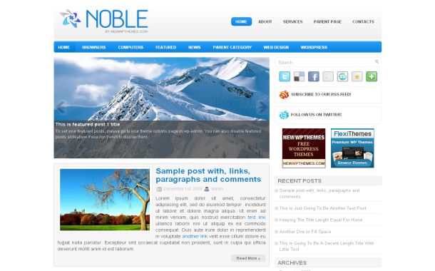 Free Wordpress Ice Blue Blog Jquery Theme Template Free Wordpress Ice Blue Blog Jquery Theme Template