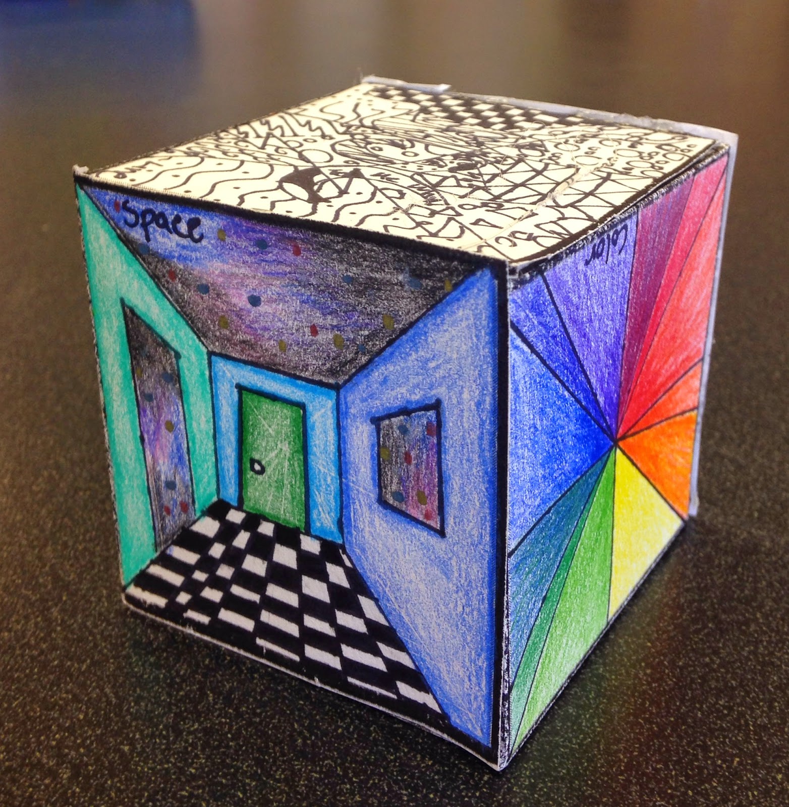 How Many Elements Of Art Are There : Sylvandale middle school art class elements cube