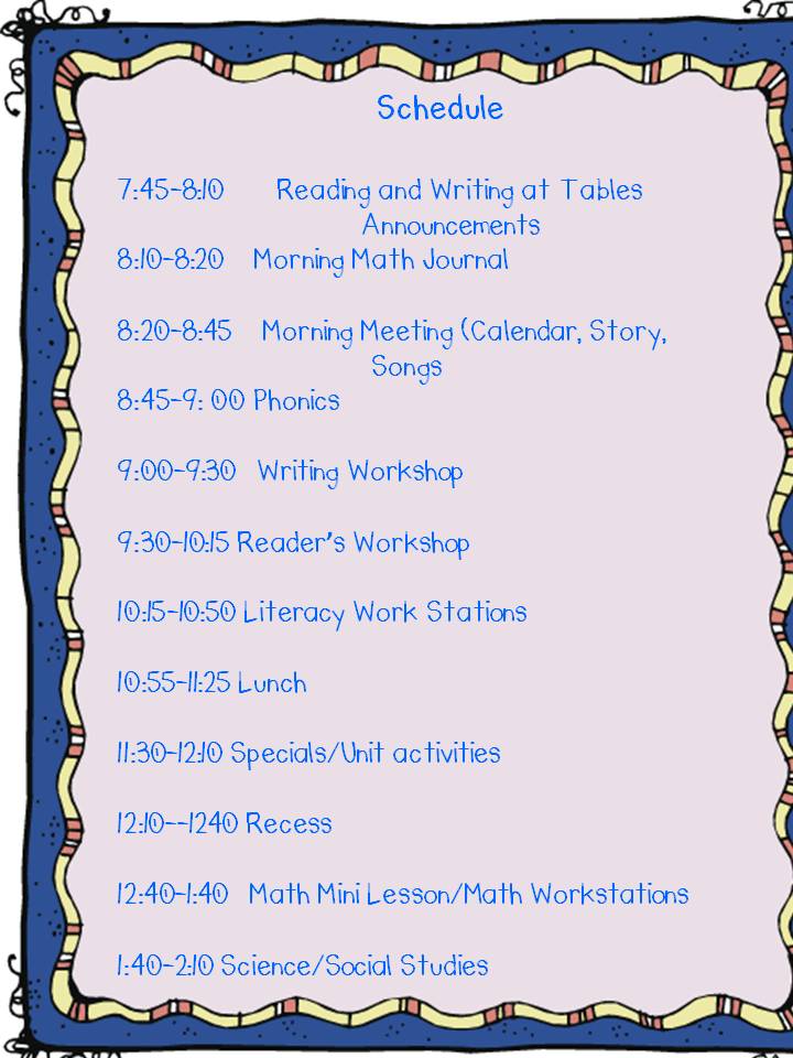 a teacher s touch daily schedule teacher schedule