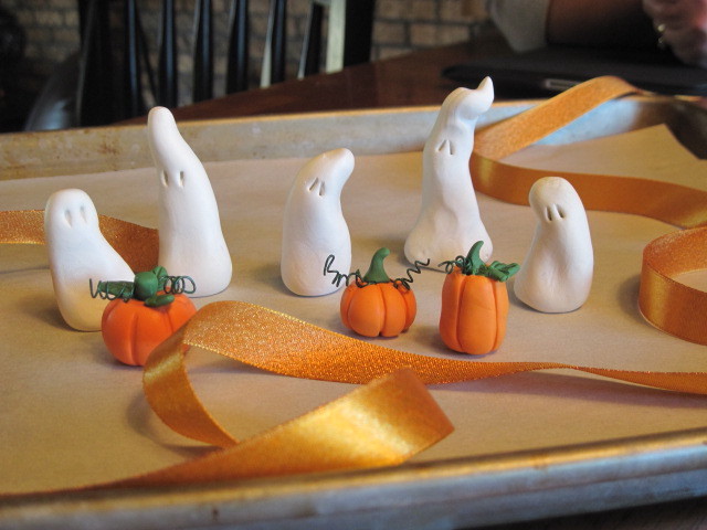 Making Clay Ghosts and Pumpkins Kudos Kitchen by Renée