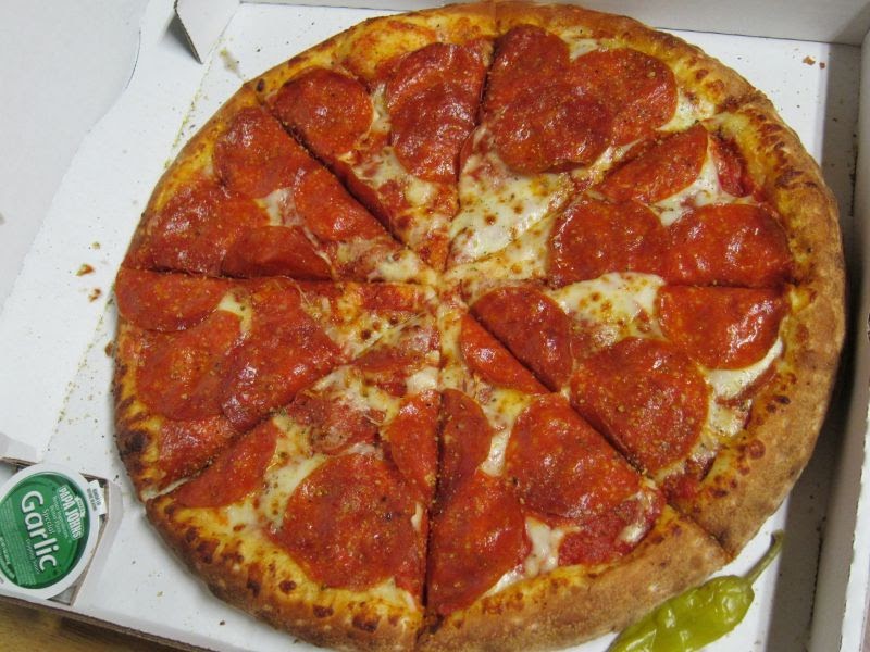 Review Papa John's Double Layered Pepperoni Pizza Brand Eating