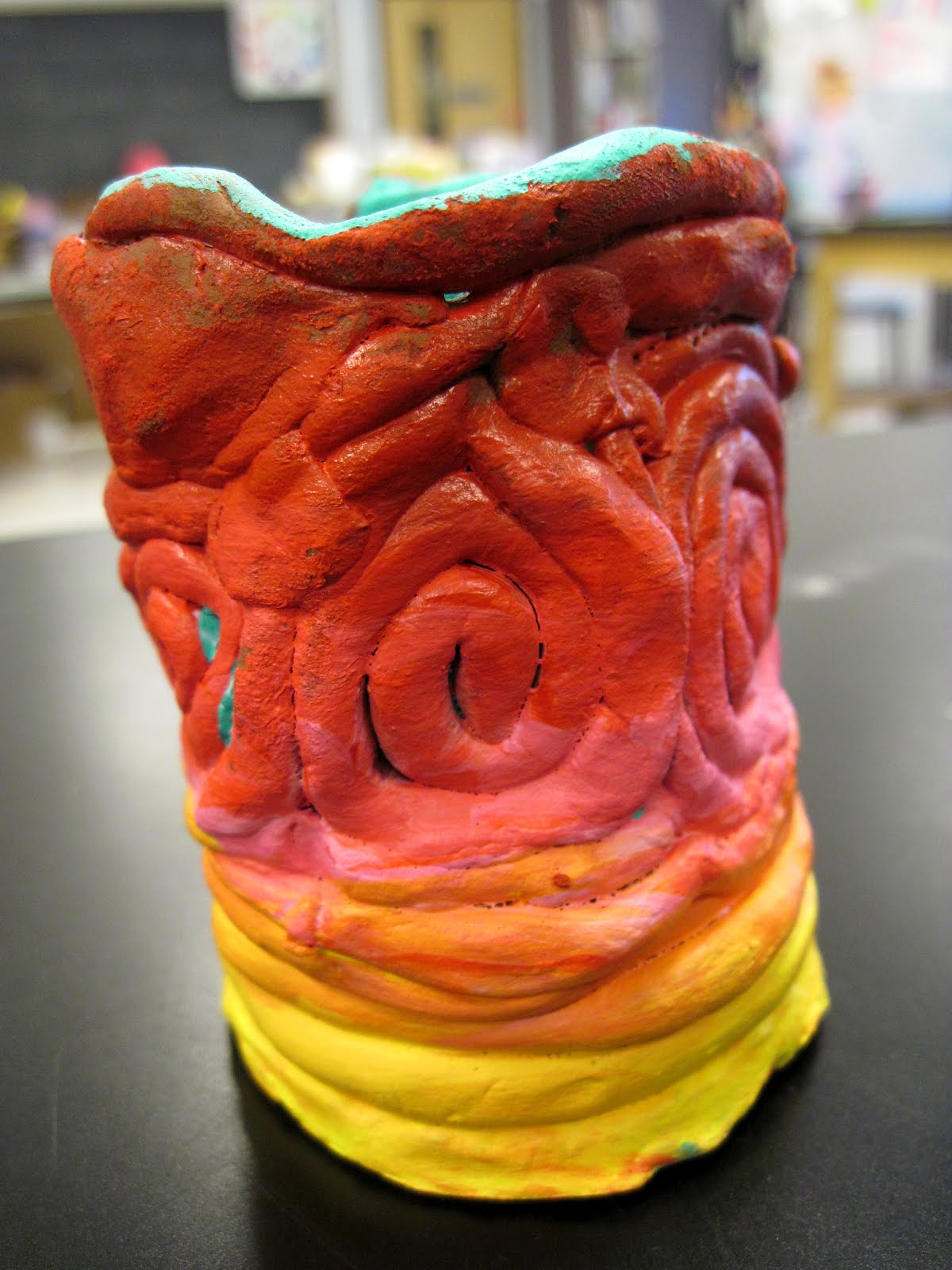 There's a Dragon in my Art Room Coil pots with air dry clay