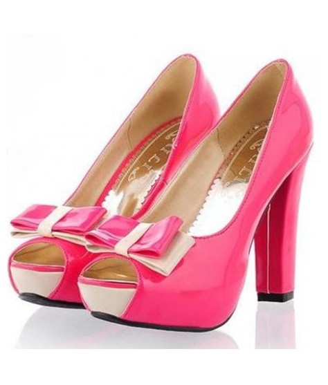hot pink peep toe pumps