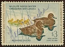 An old, signed duck stamp