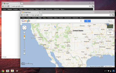 Darstellung von Google Maps im Browser.