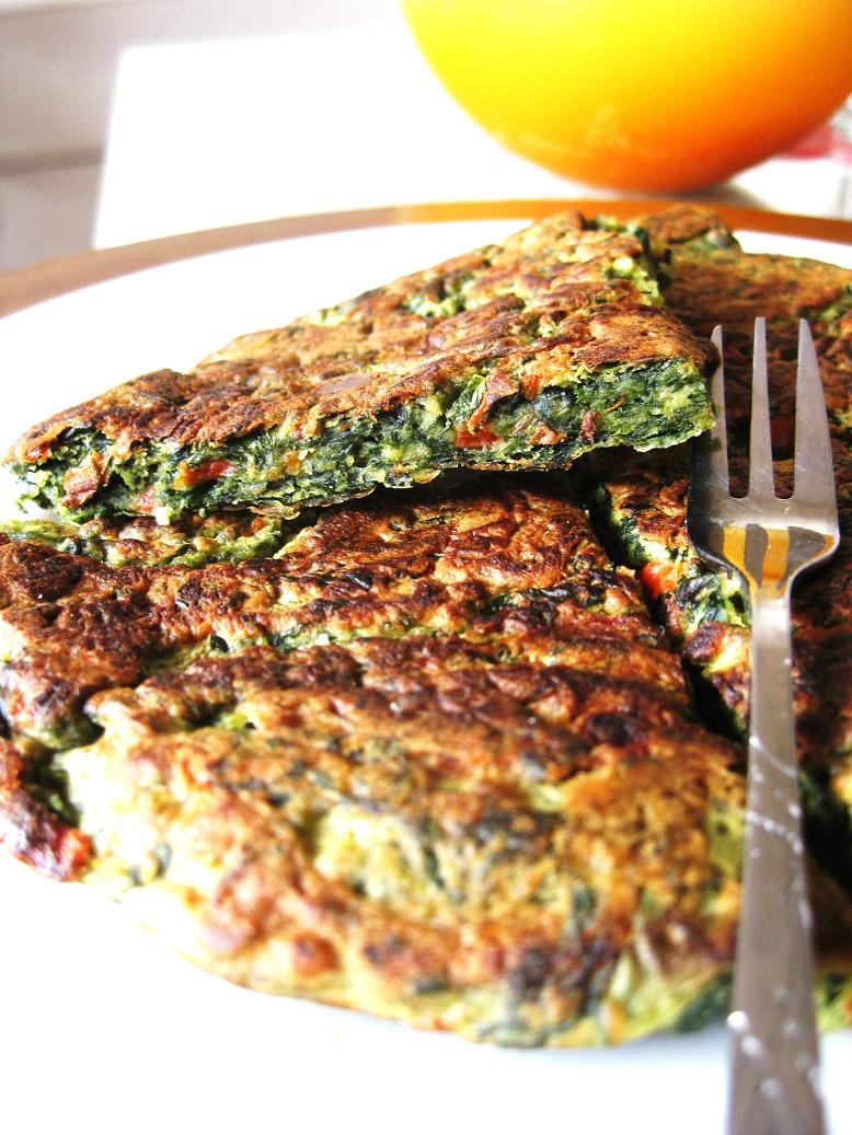 Exquisito Vegetariano! Tortilla vegana de espinacas