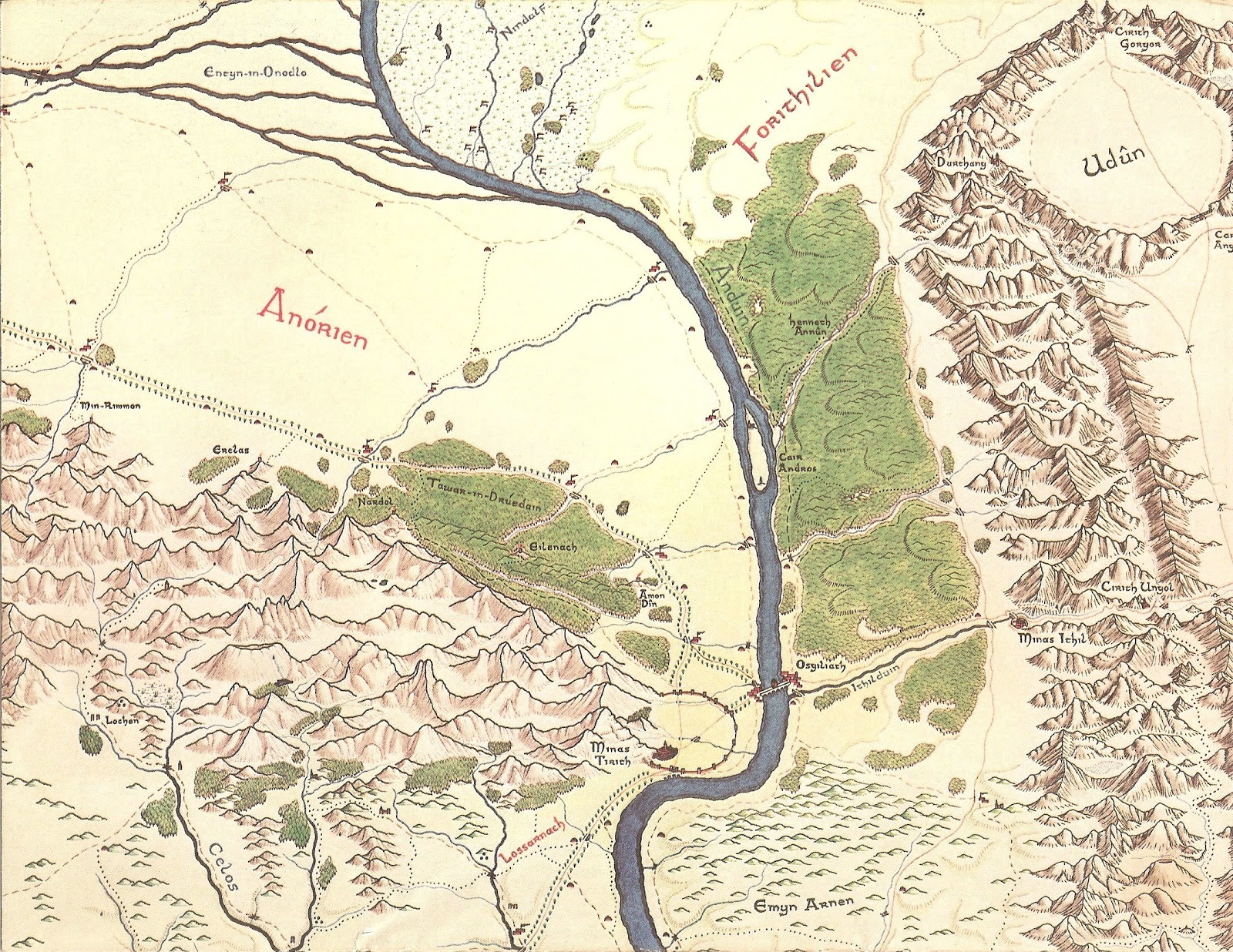 A further evolution of the MERP map of Minas Tirith, based on the