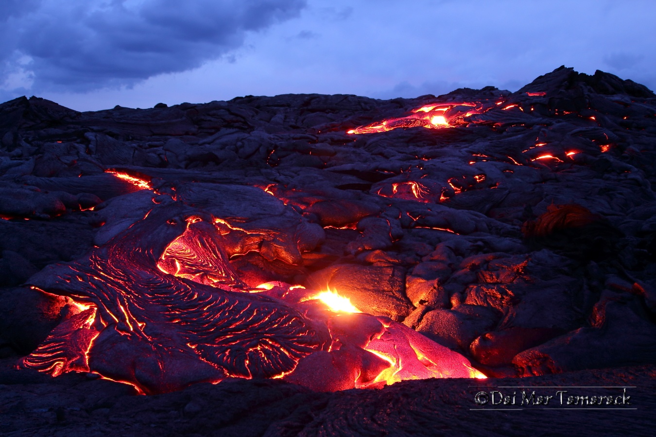 Capturing the Moment Lava Flowing into the Ocean, Big Island, Hawaii