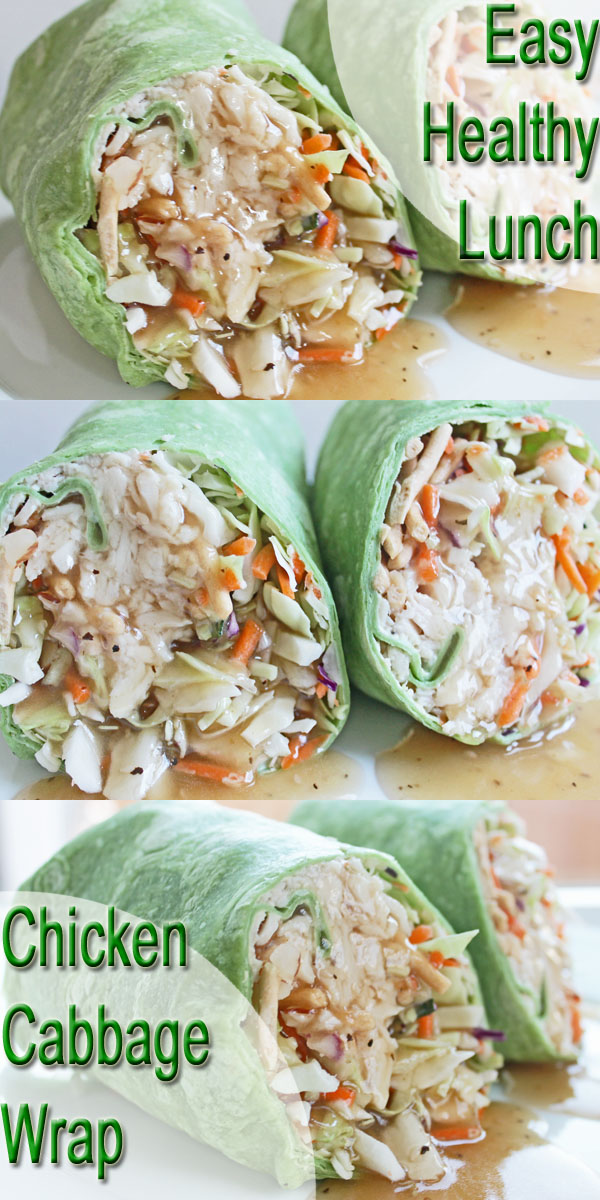 Healthy Lunch Recipe Chicken and Cabbage Wrap Clean Eating Meal Plan 