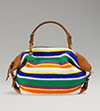 UGG Crochet Zip Womens Bright Stripes Satchel Bag