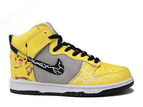 Pikachu+Nike+Shoes+for+Sale ... Sneakers : Nike Dunk Yellow Pikachu High Top Sneaker For Sale Cute