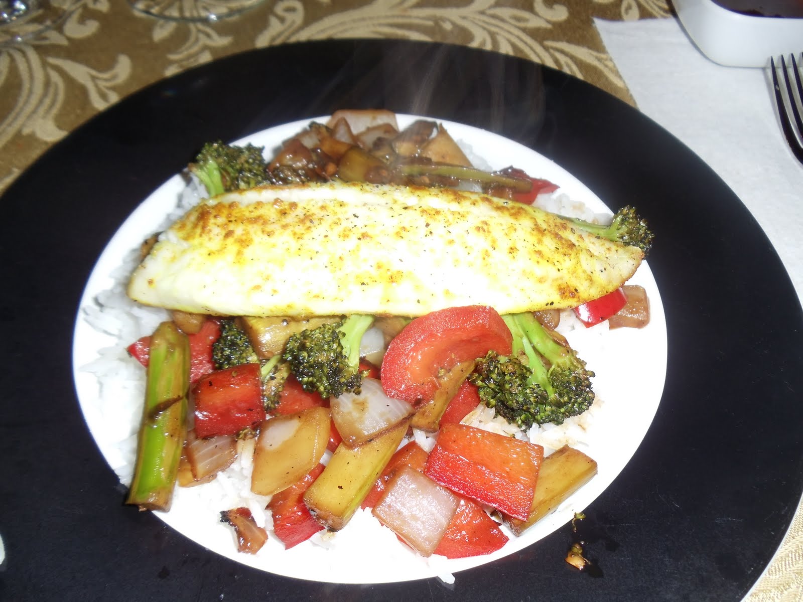 Sarah's Life in Food! Chinese Stir Fry with Tilapia and Avocado Spring