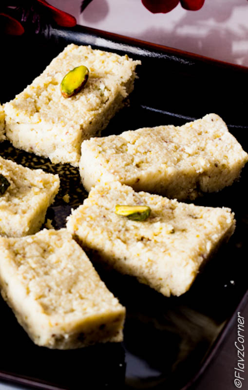 Ricotta Cheese and Pistachio Squares / Pistachio Burfi