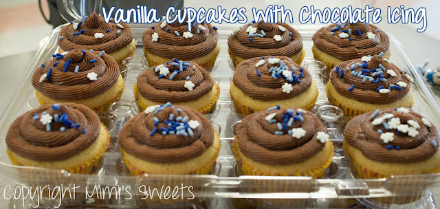 Birthday Party: Vanilla Cupcakes with Chocolate Frosting