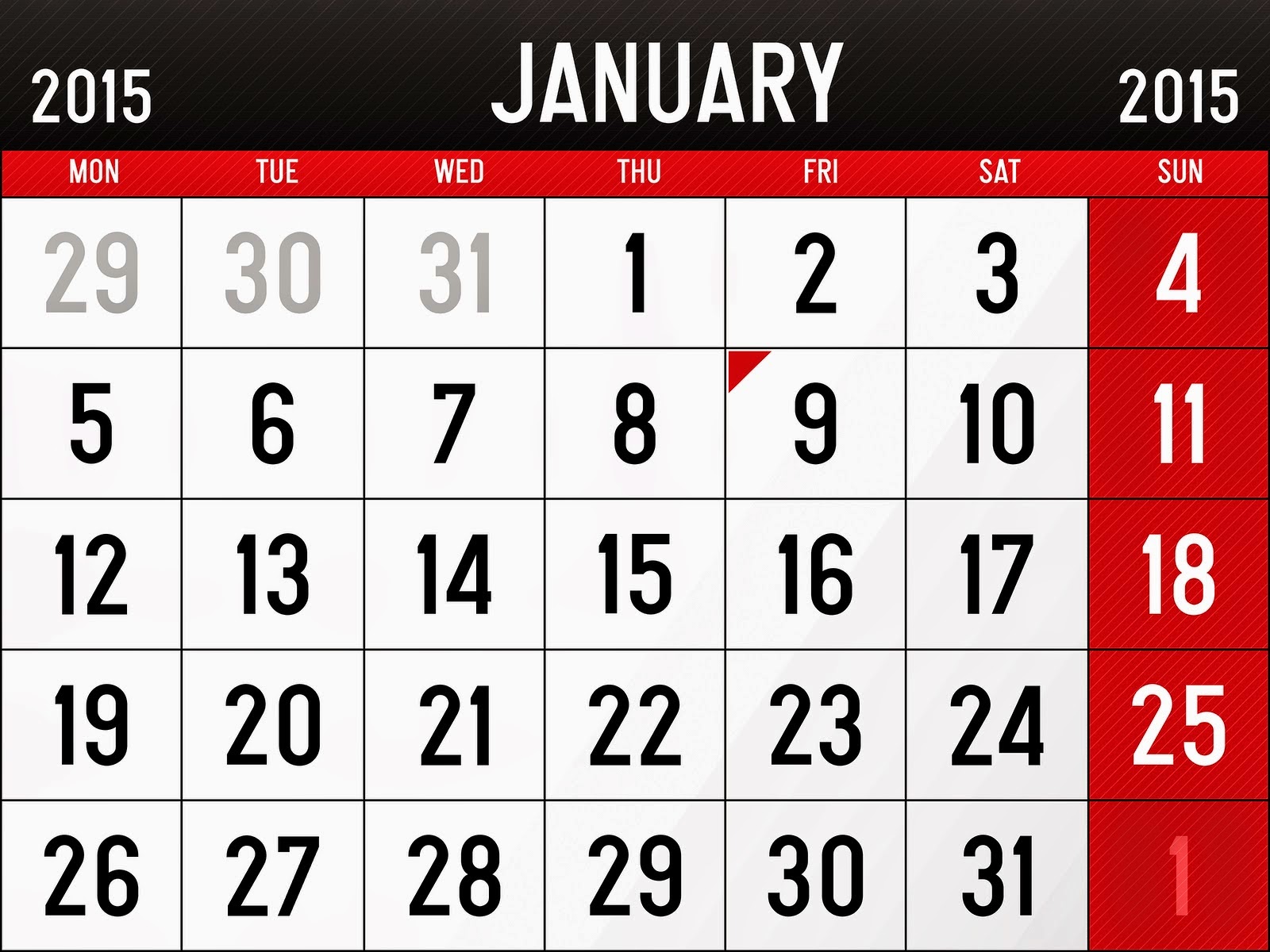 year 2015 calendar united states