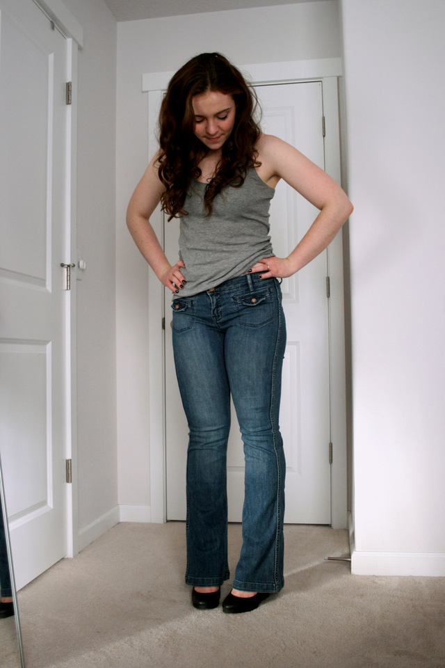jeans with fabric hem