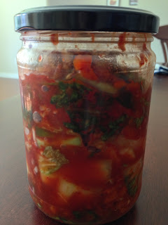 Chilled Quick Kimchi In a Jar