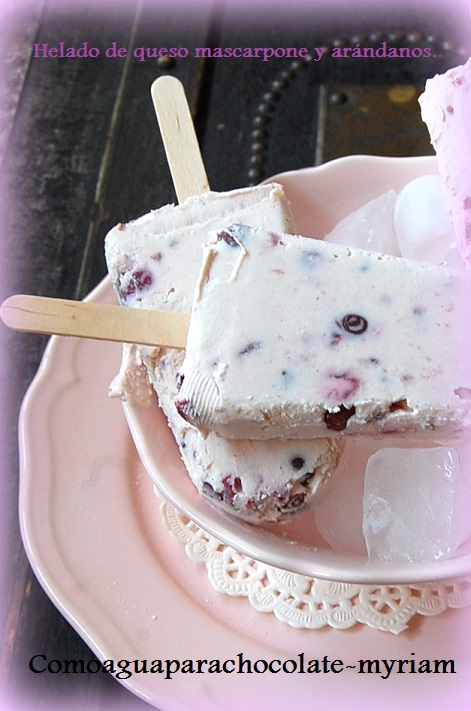 Helados De Queso Mascarpone Y Arándanos.
