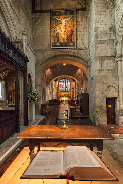 Interior shot of the Cotswold town of Burford's church by Martyn Ferry Photography