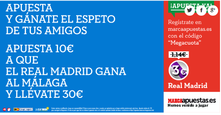 marca apuestas megacuota Real Madrid vs Malaga liga 18 abril marca apuestas megacuota Real Madrid vs Malaga liga 18 abril