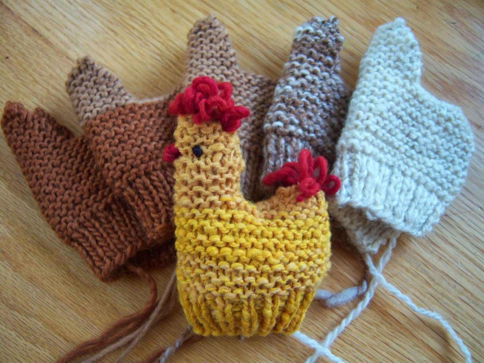 Simply Playing Yarn Along Knitted Chickens