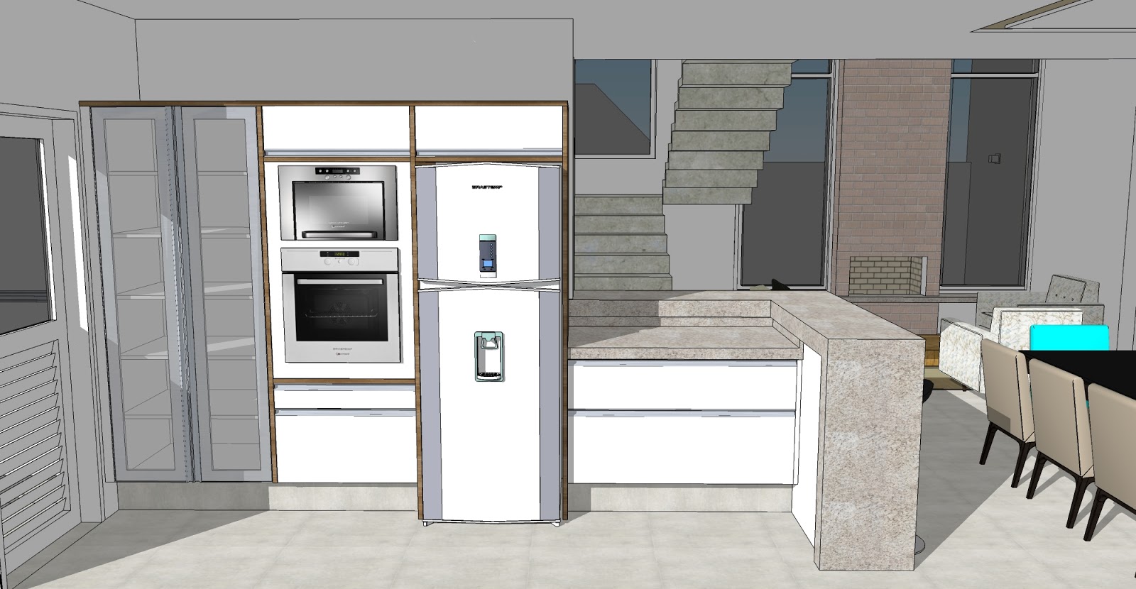 #614E38 Não gosto muito desses puxadores para os armários vocês conhecem 1600x830 px Projetos De Cozinha De Madeira #291 imagens