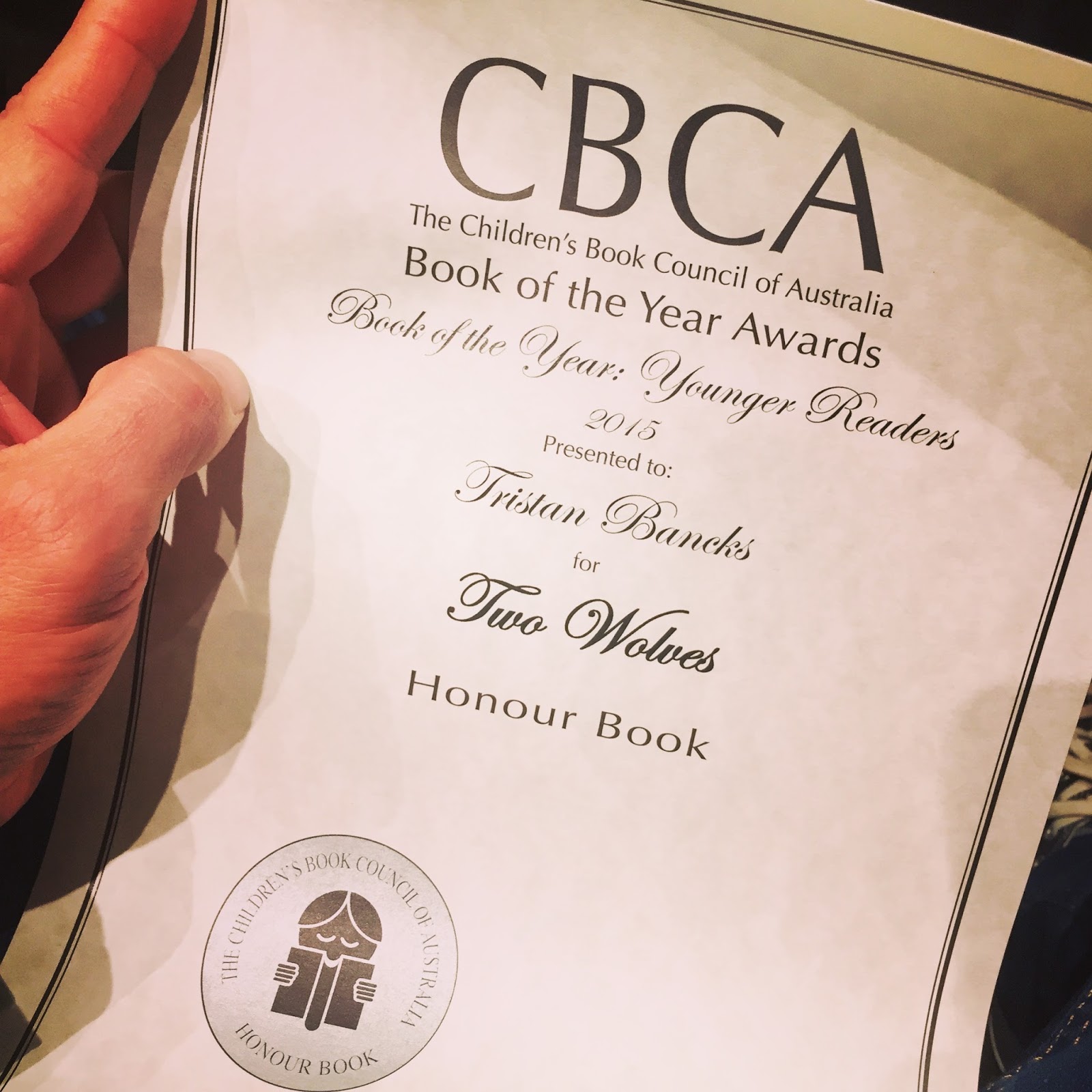 Children's Book Council of Australia Awards 2015 Tristan Bancks