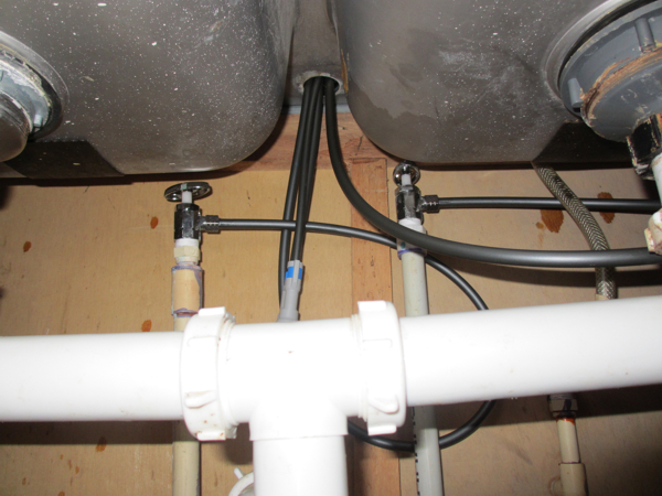 currently the hot and cold water pipes along with the drain come up from the floor as you can see from the above picture wood was used on the base of - Kitchen Sink Water Lines currently the hot and cold water pipes along with the drain come up from the floor as you can see from the above picture wood was used on the base of - Kitchen Sink Water Lines