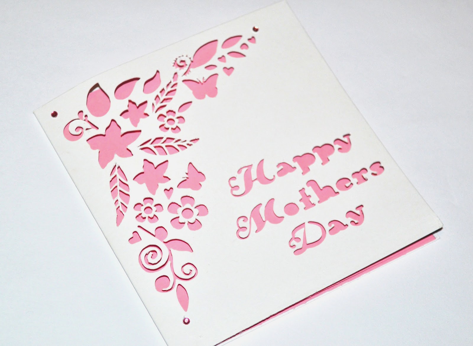 Sweet Pea Design Laser Cut Mothers Day Card Floral