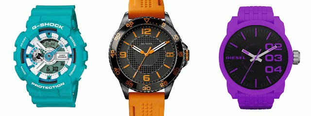 Kolorowe zegarki męskie: Casio GA-110SN-3A, Tommy Hilfiger 1790837, DIESEL Dz1519