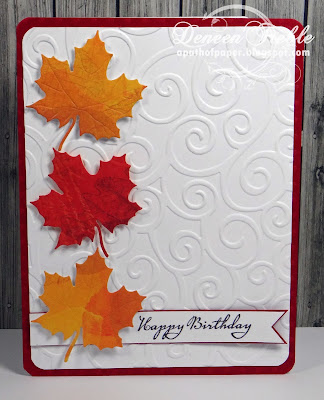 autumn cards cuttlebug card leaves mania impression obsession greeting hand vine embossing folder birthday apathofpaper maple handmade fall leaf making